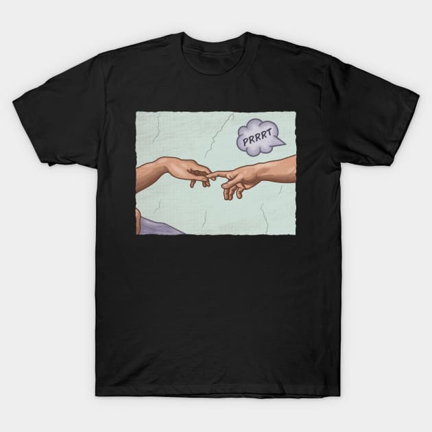 The Creation of a Joke! T-Shirt by Raffiti